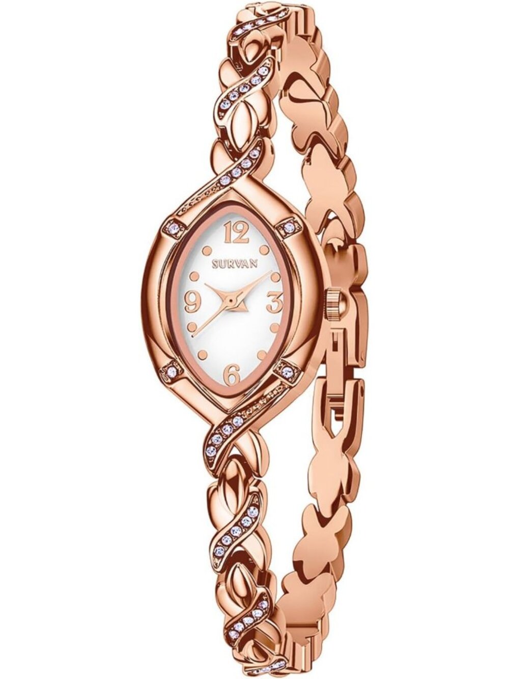 Women's Gold Ladies Bracelet Quartz Stainless Steel Luxury Dress Wrist Watch
